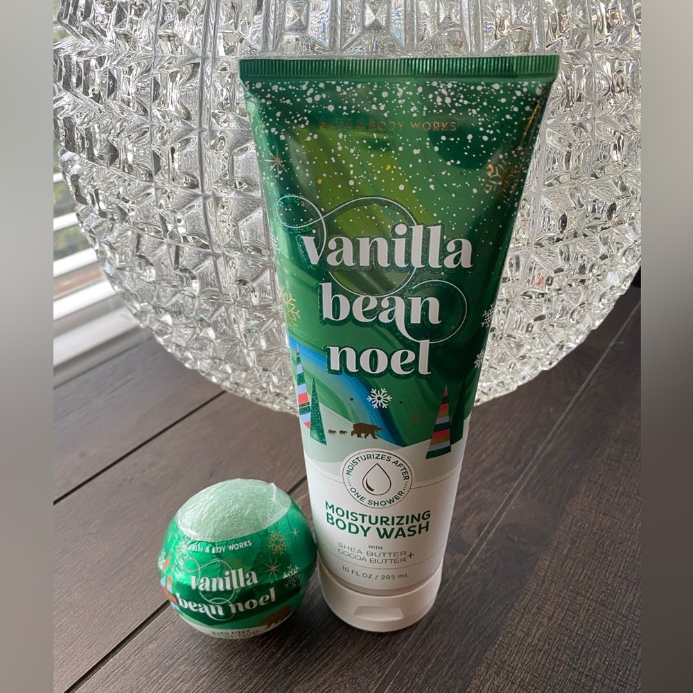 Bath & Body Works Vanilla Bean Body Noel Body Wash & Bath Fizzy NEW